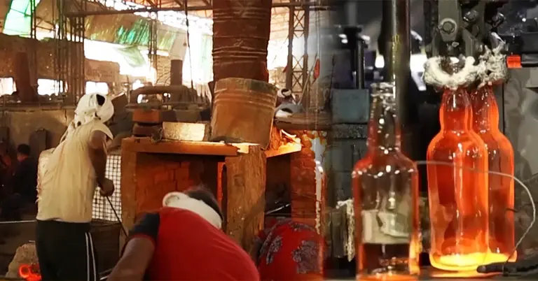 ভারতে কাচ তৈরির একটি কারখানার ছবি